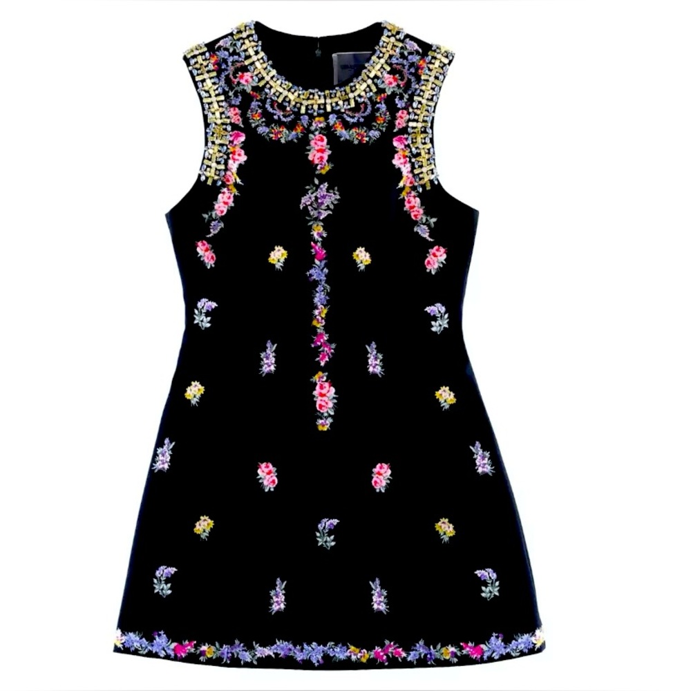 Giambattista Valli H&M short embroidered floral beaded Dress